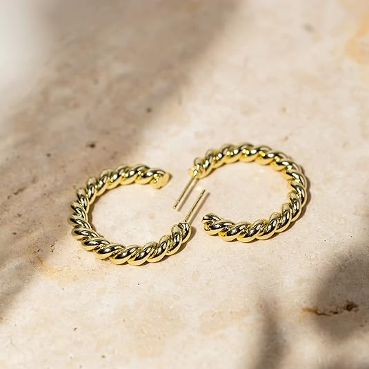 Boucles d'oreilles créoles torsadées | Or