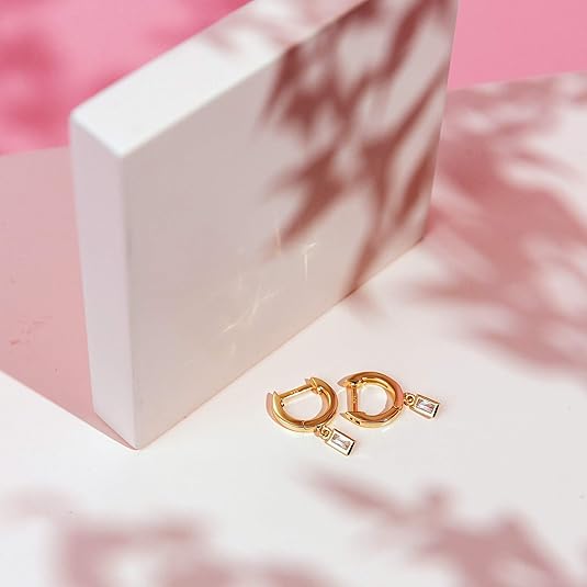 Boucles d'oreilles en forme de colonne suspendue | Or