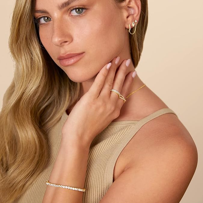 Boucles d'oreilles Adella en chaîne | Or
