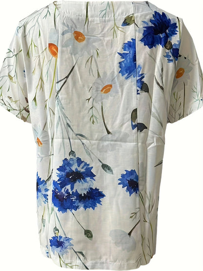 Sienna – Blouse à Détail Boutonné Floral