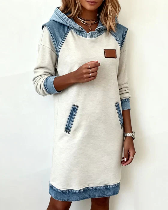 Alexa | Robe à Capuche Contrastée Confortable
