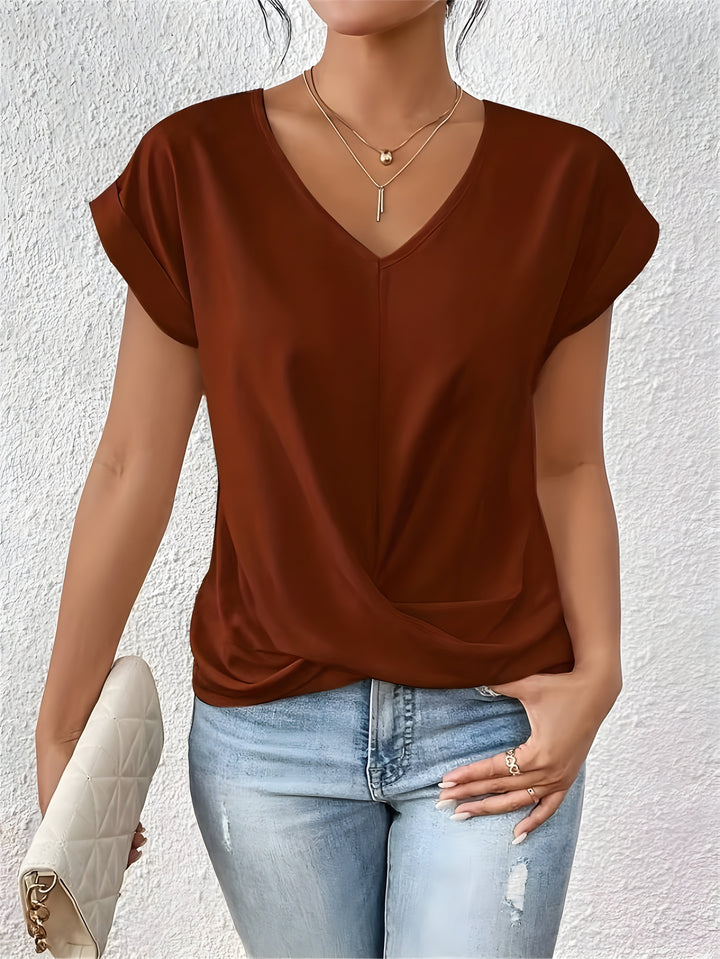 BELLA | Haut V-Neck Détail Twist Classique
