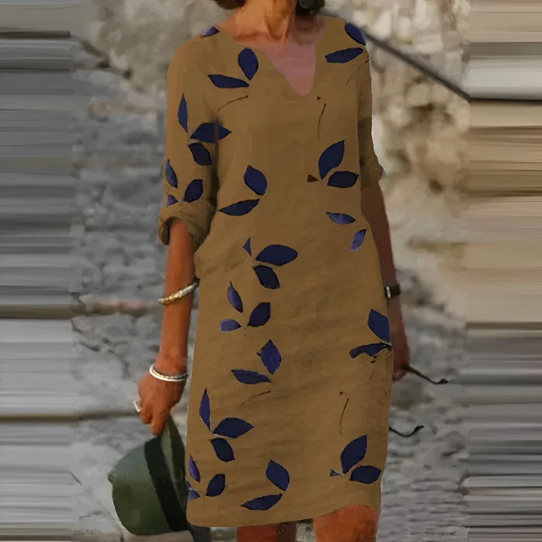 Amanda - Robe d'été décontractée à imprimé uni