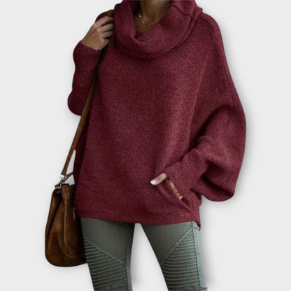 Pull Oversize avec Col Cowl et Coupe Relaxed