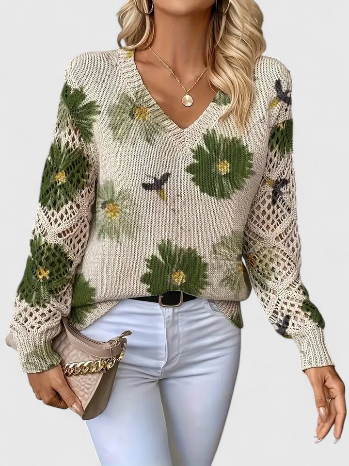 Aurélie | Pull élégant avec motif floral