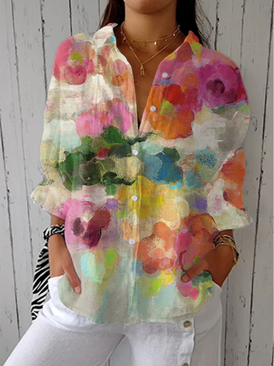 Caroline – Blouse Florale Aquarelle