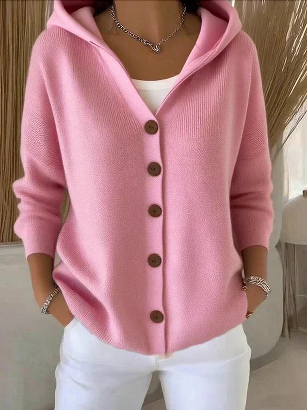 TYRA - GILET À CAPUCHE EN TRICOT