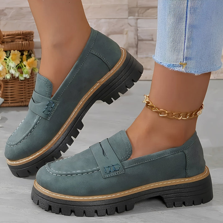 Elise - Mocassins plateforme élégants mat pour femme