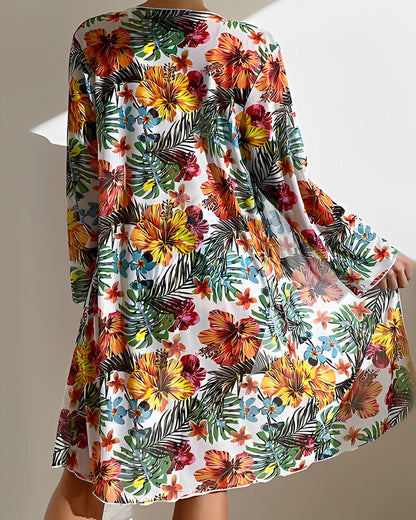 ALANI – ENSEMBLE DE BIKINI À IMPRIMÉ TROPICAL AVEC COUVERTURE