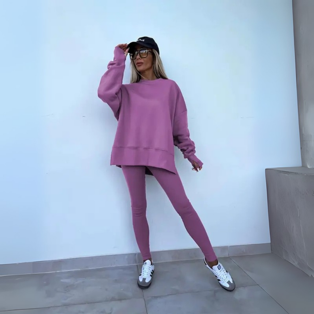 ELVYNESSA – ENSEMBLE DE SWEAT-SHIRT À MANCHES LONGUES ET PANTALONS CASUAL