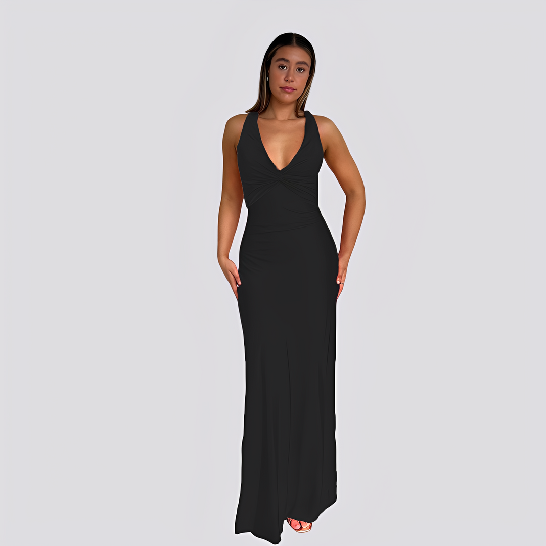Caroline - Élégante Robe Maxi avec Décolleté en V pour Femmes