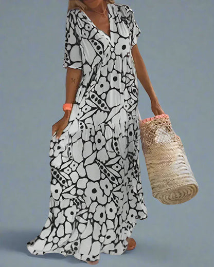 Hannelore | Robe d'Été avec Coupe Élégante et Motif Graphique