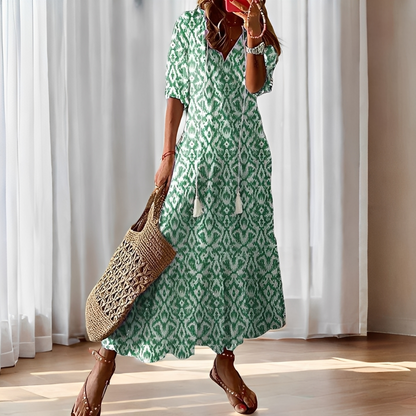Alica - Robe décontractée ample avec col en V pour femmes