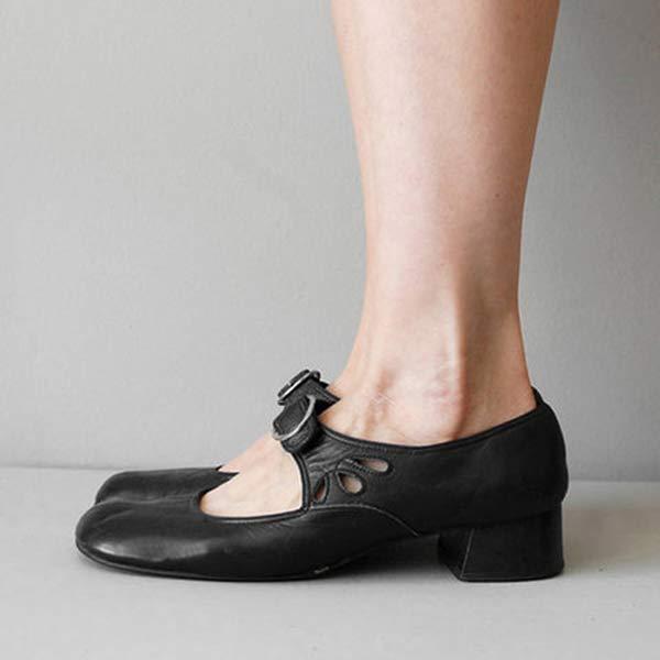 Beatrice - Sandales Compensées en Cuir avec Boucle Orthopédique