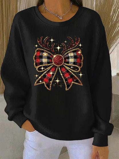 Elin - Pull de Noël avec motif nœud