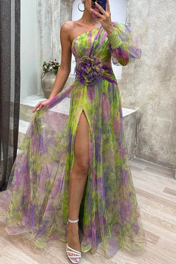 Grace | Robe Maxi Plissée Florale pour l'Évasion Estivale