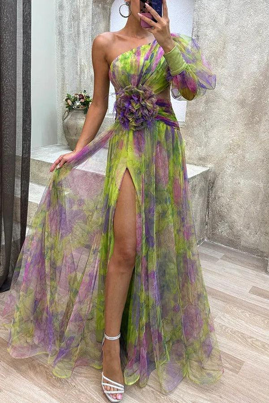 Grace | Robe Maxi Plissée Florale pour l'Évasion Estivale