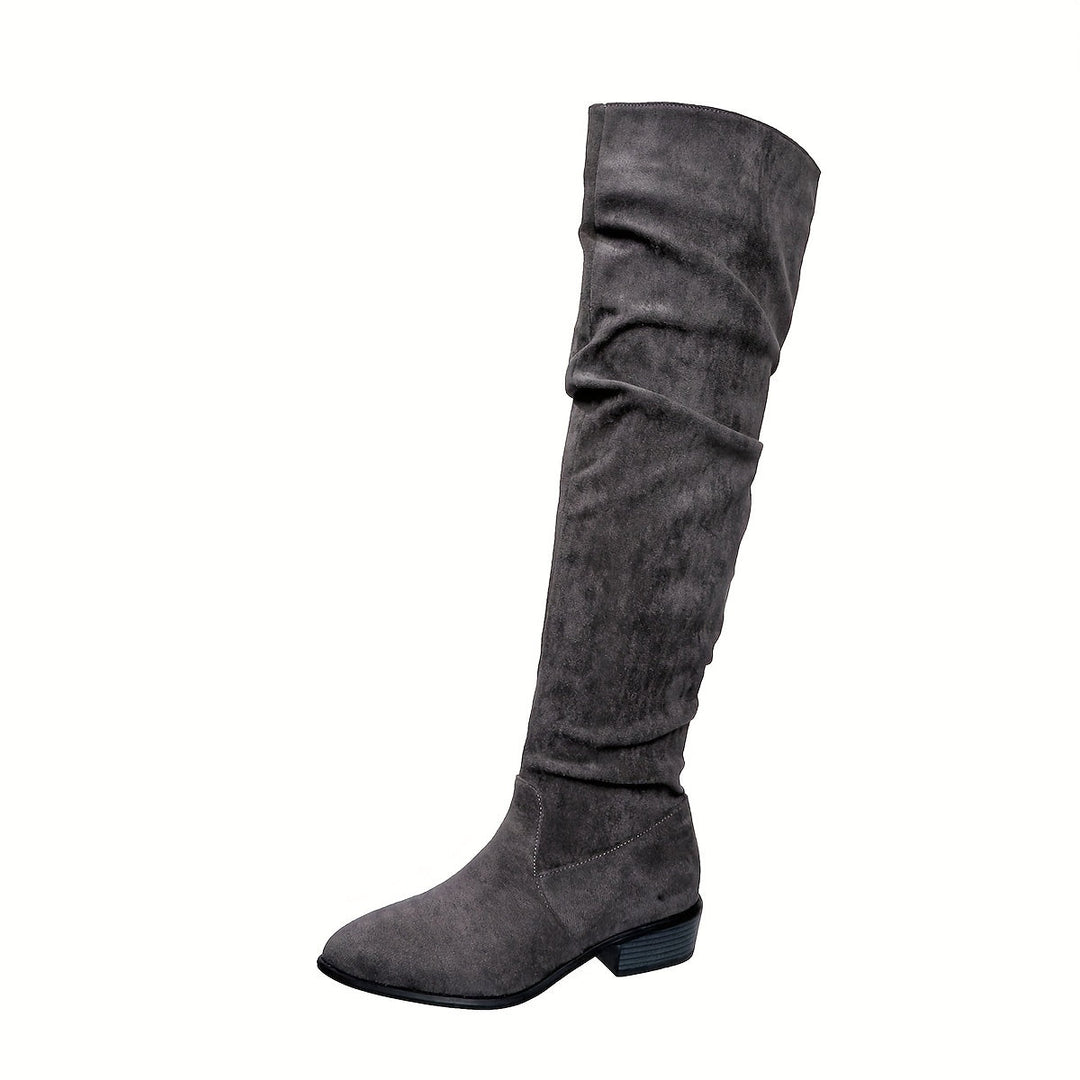 Versione allungata Stivali da donna impilati alla moda Versatili sopra il ginocchio