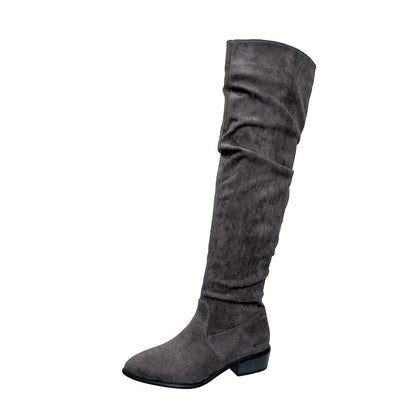 Versione allungata Stivali da donna impilati alla moda Versatili sopra il ginocchio