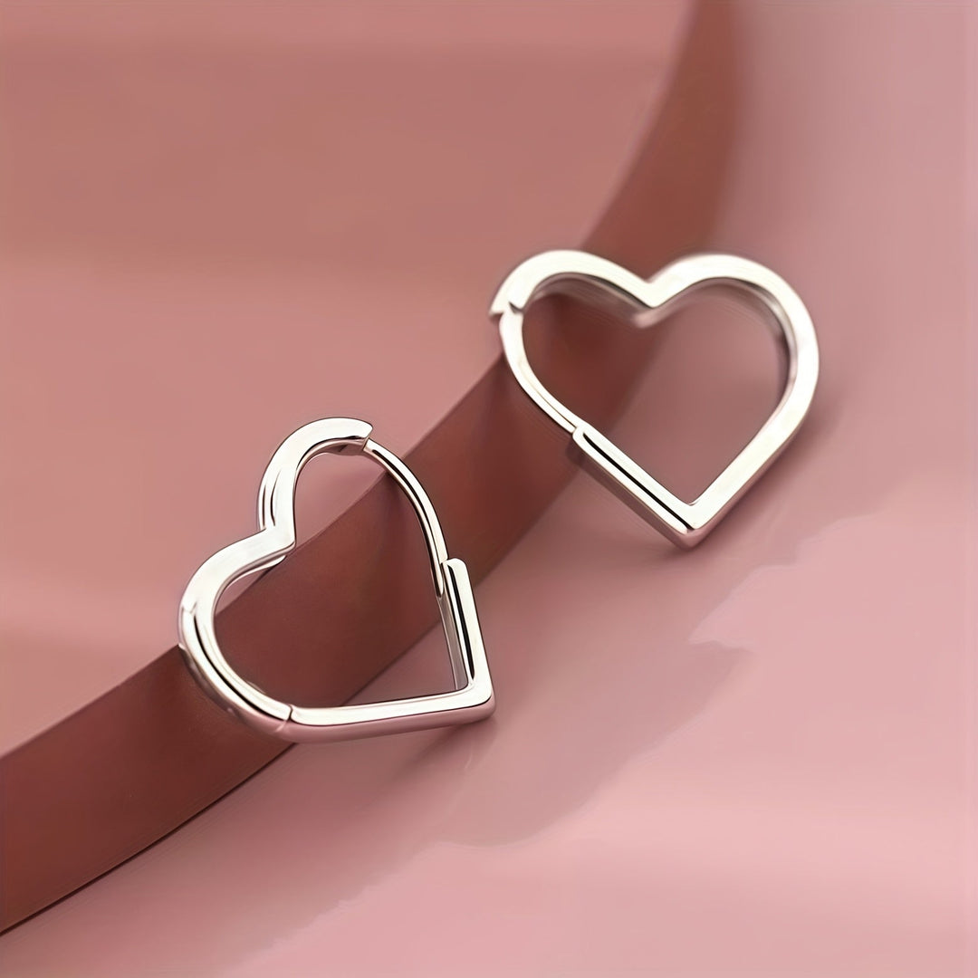 Boucles d'oreilles en acier inoxydable cœur doré