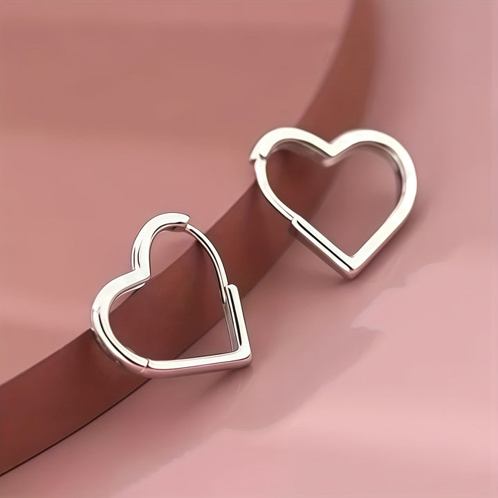 Boucles d'oreilles en acier inoxydable cœur doré