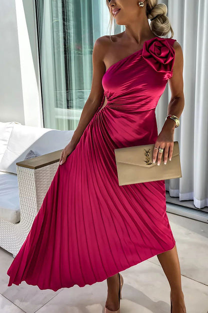 Dariella | Robe Florale Romantique à Une Épaule
