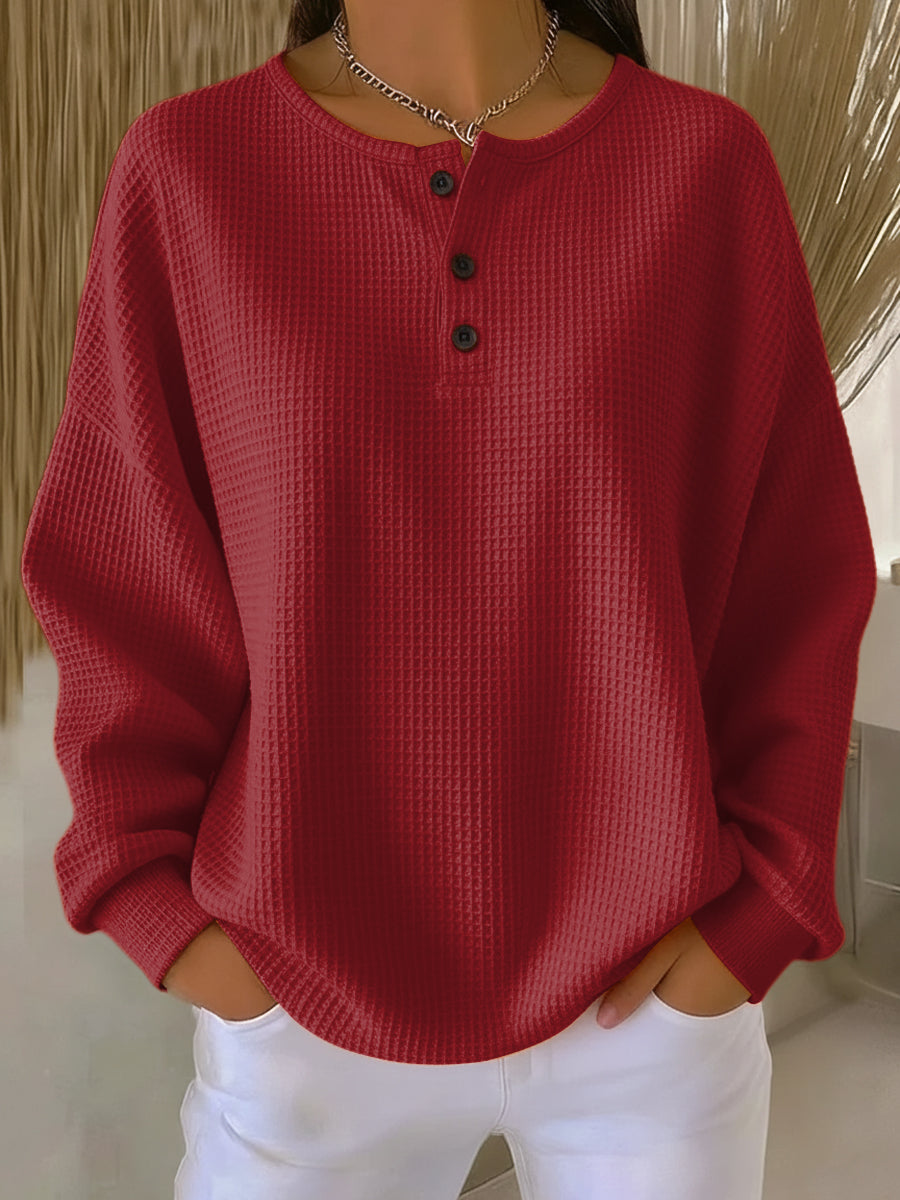 Annelie™ | Haut Henley décontracté et élégant