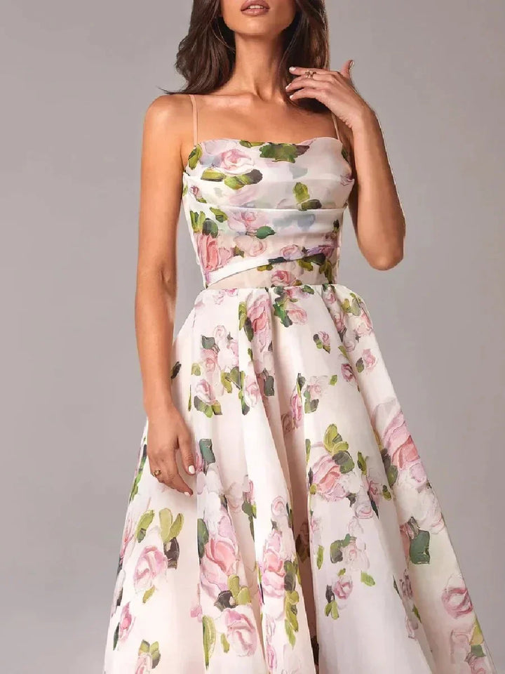 Emilia - Élégant Robe Sans Manches Imprimée