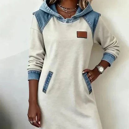 Alexa | Robe à Capuche Contrastée Confortable