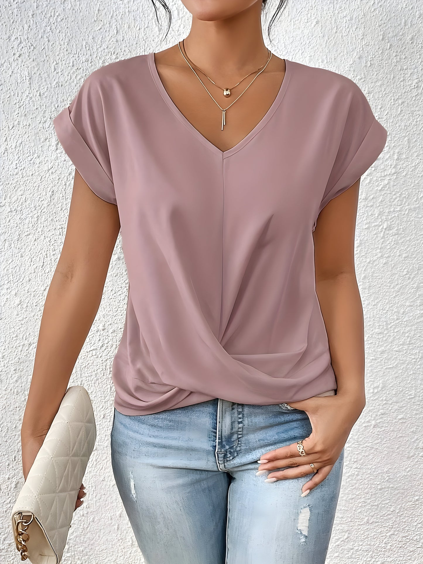 Maia – Haut V-Neck à Devant Torsadé