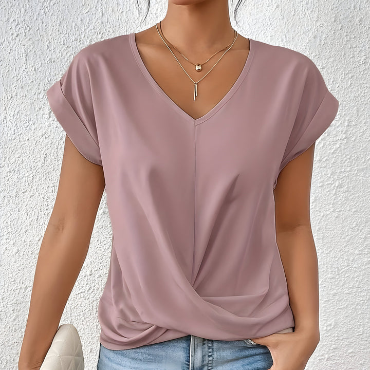 BELLA | Haut V-Neck Détail Twist Classique