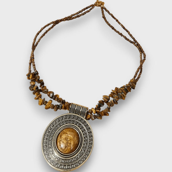 Maralis – Collier Vintage avec Pendentif en Pierre Naturelle