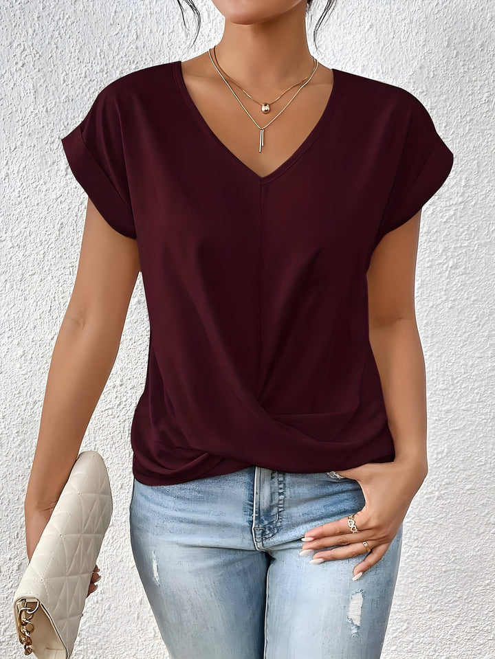 BELLA | Haut V-Neck Détail Twist Classique