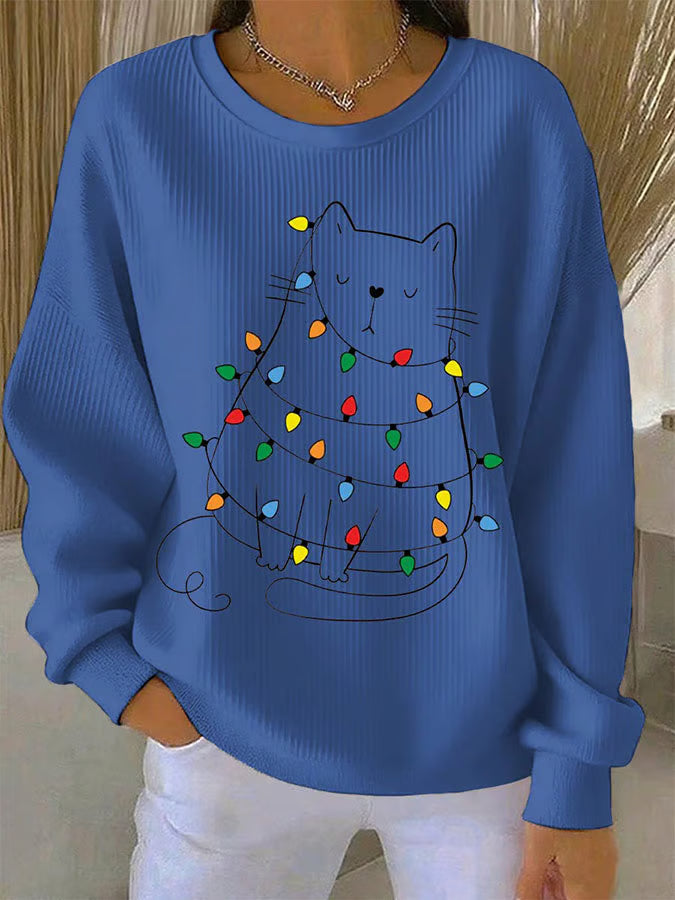 Saar - Pull de Noël avec motif de chats