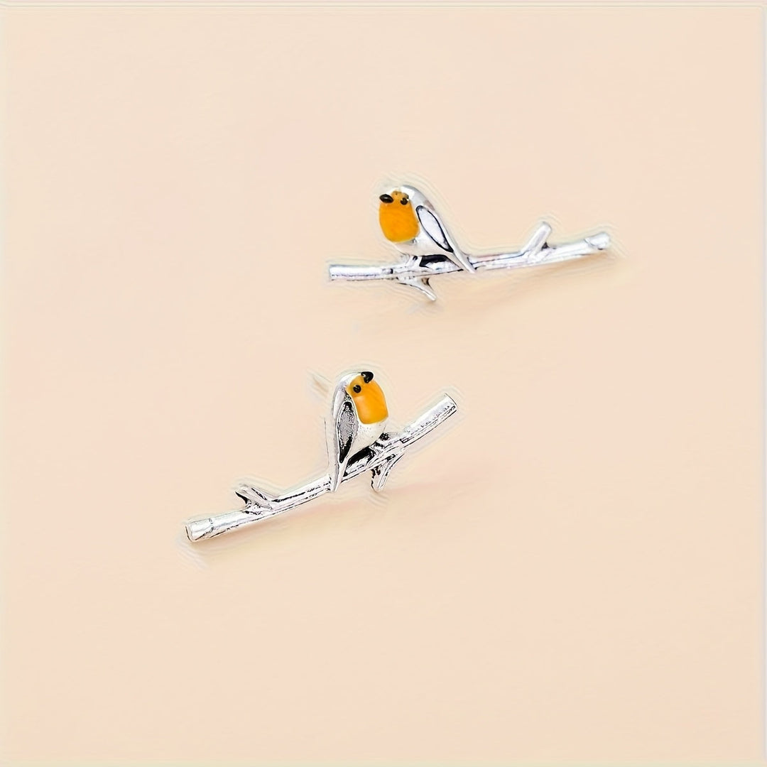 Boucles d'oreilles en forme d'oiseau animal cartoon