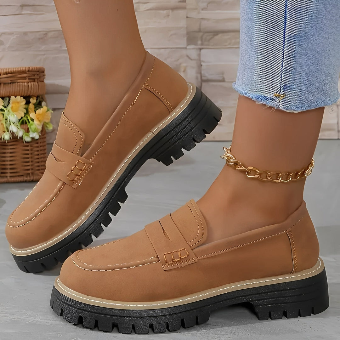 Elise - Mocassins plateforme élégants mat pour femme