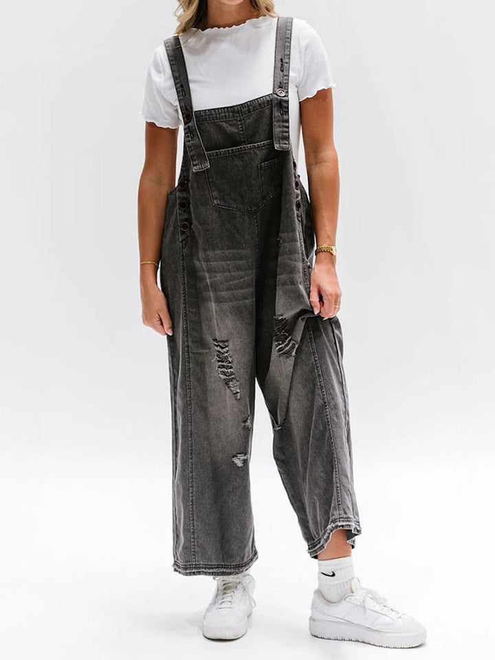 CATALINA – SALOPETTE EN DENIM VINTAGE LAVÉ