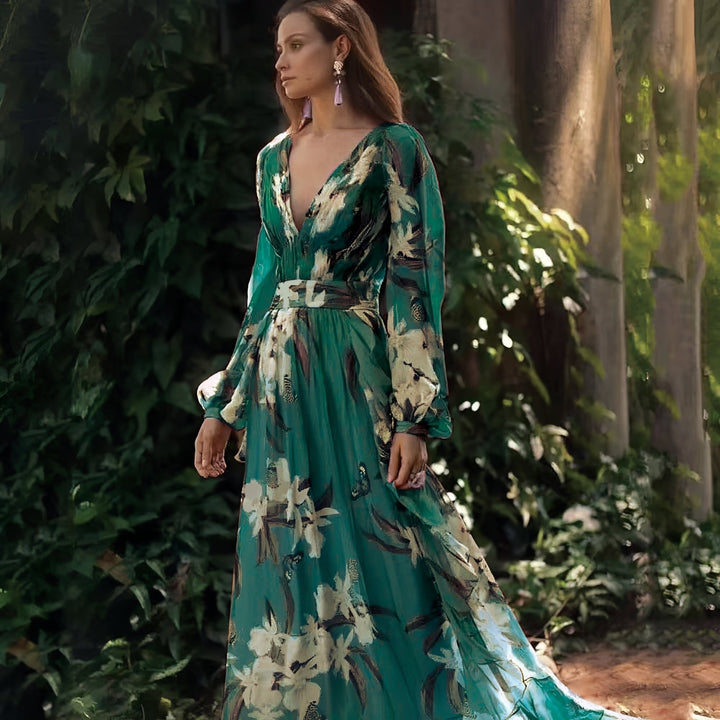 Becca - Robe en chiffon élégante avec imprimé floral pour femmes