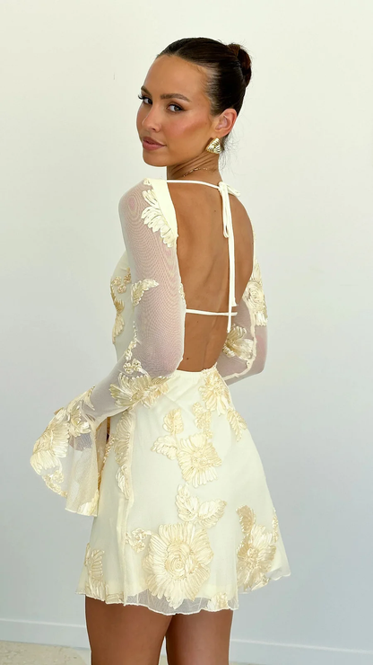 Robe Mini Imprimée Sans Dos