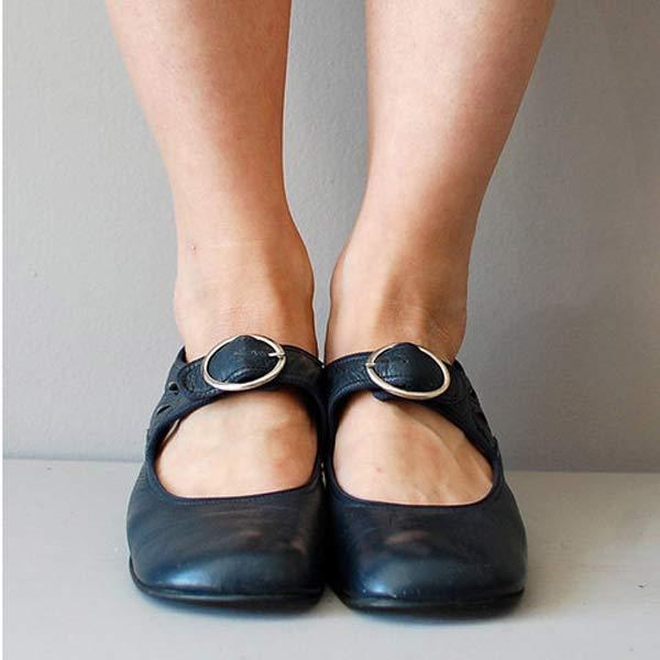 Beatrice - Sandales Compensées en Cuir avec Boucle Orthopédique