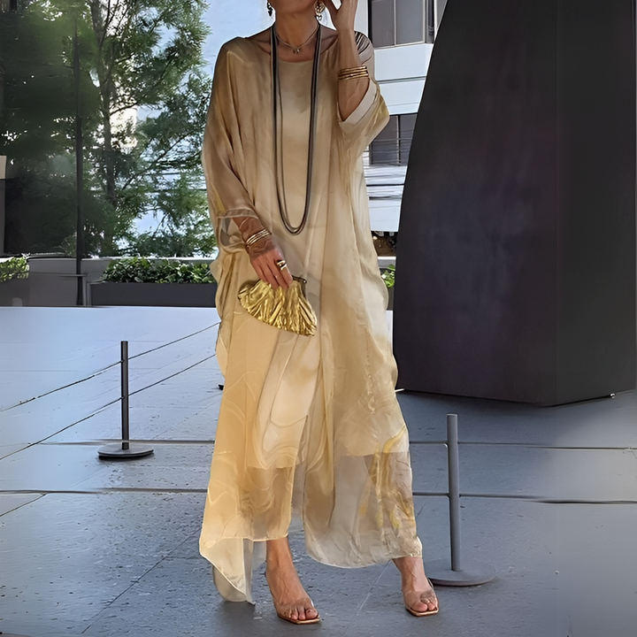 Emory - Robe Moderne en Chiffon de Soie pour Femme