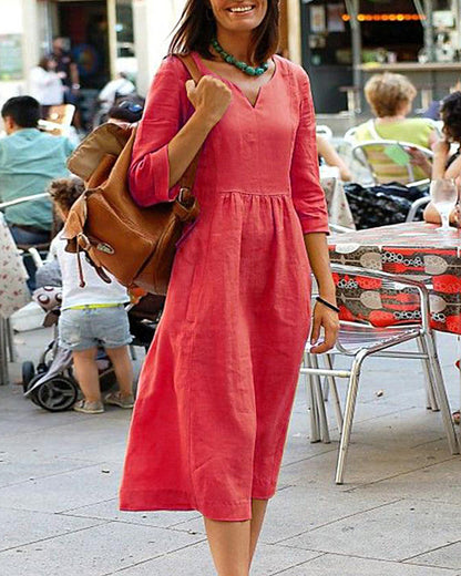 Rosalinde - Robe élégante à taille haute et coupe fluide
