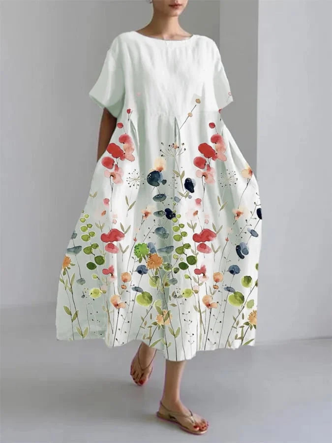 Xena - Robe fluide à imprimé floral de printemps au style sans effort