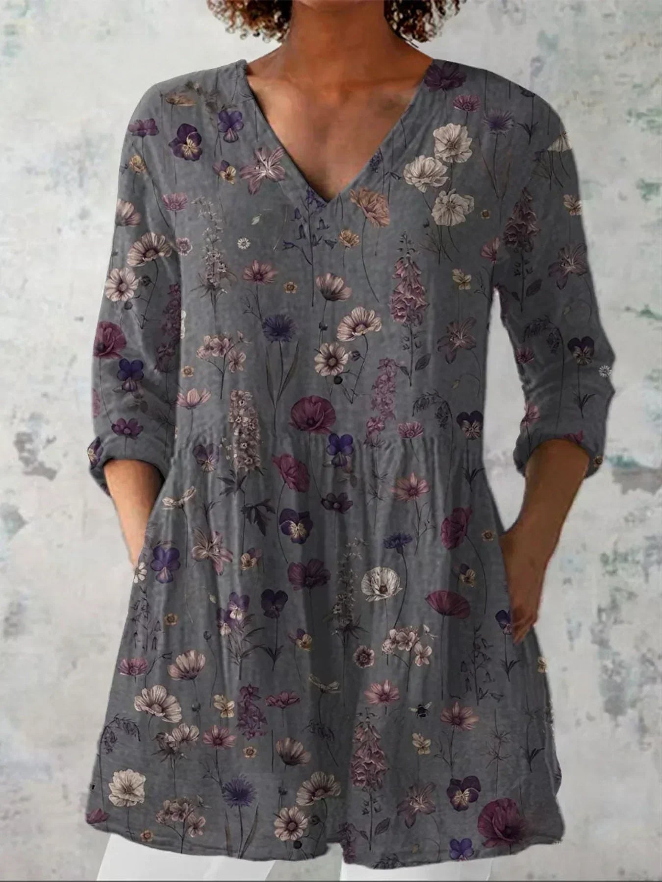 Emma | T-shirt V-cou avec imprimé floral
