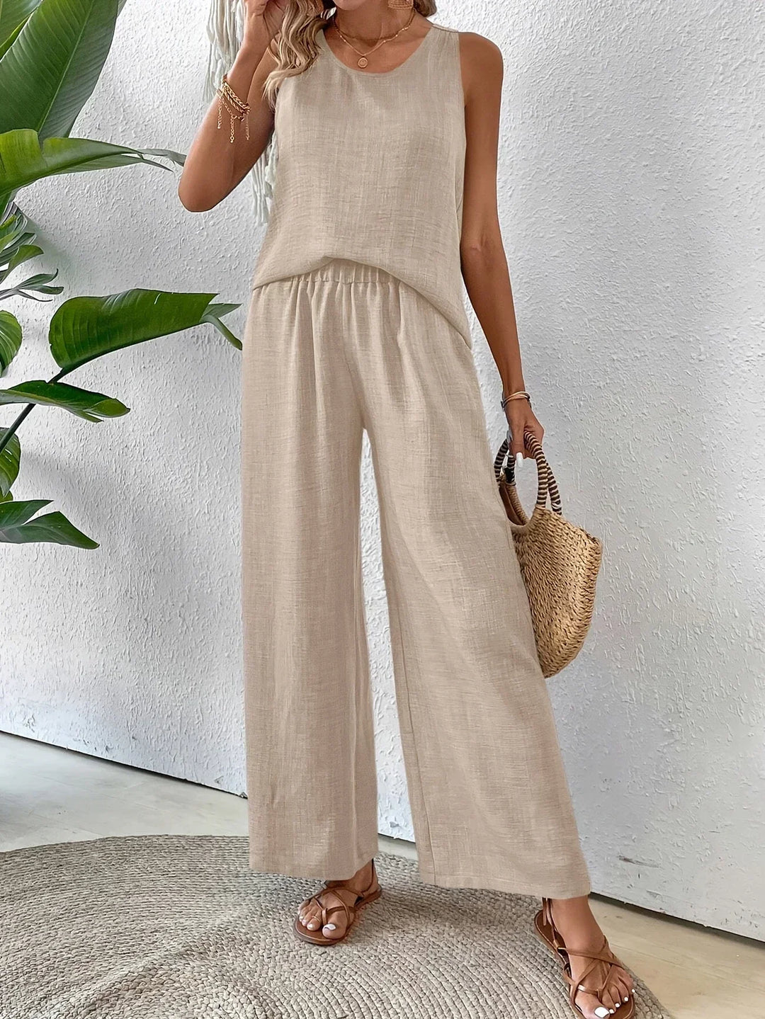 ELOWEN – ENSEMBLE TANK ET PANTALON CHIC TOUTE LA JOURNÉE