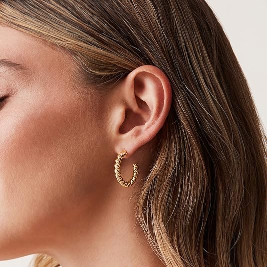 Boucles d'oreilles créoles torsadées | Or