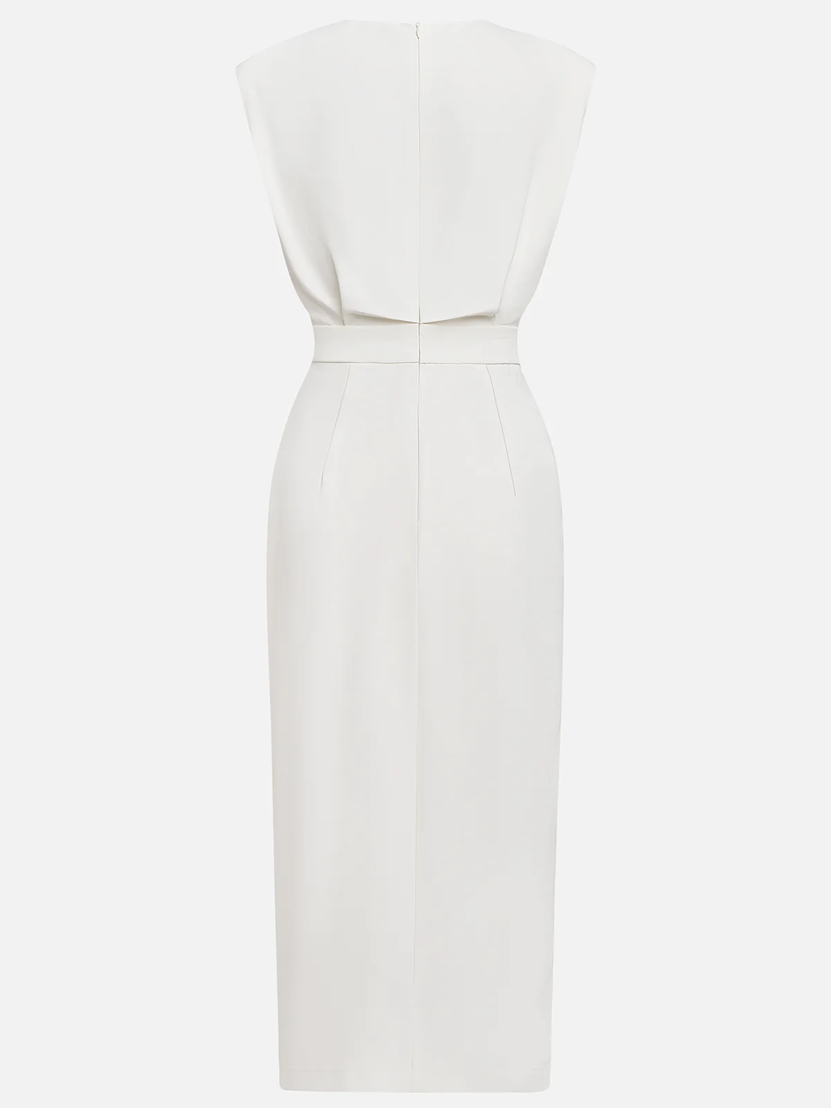 Malene™ | Robe Midi Unie avec Ouverture de Boutons et Col Rond