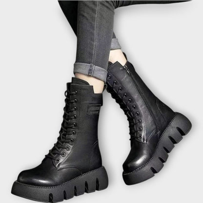 Bottes Combat Chunky avec Bord Marqué