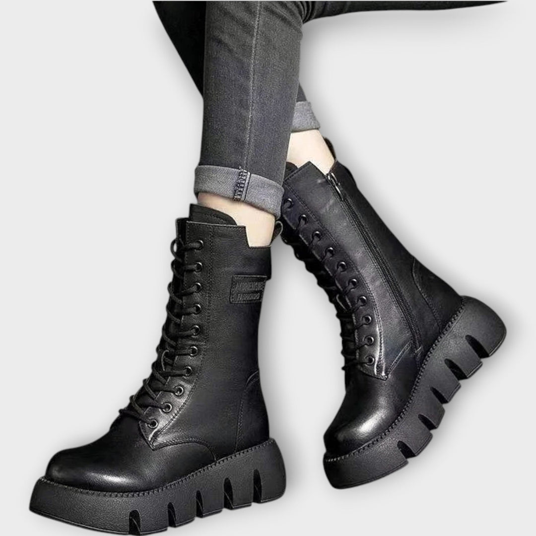 Bottes Combat Chunky avec Bord Bold