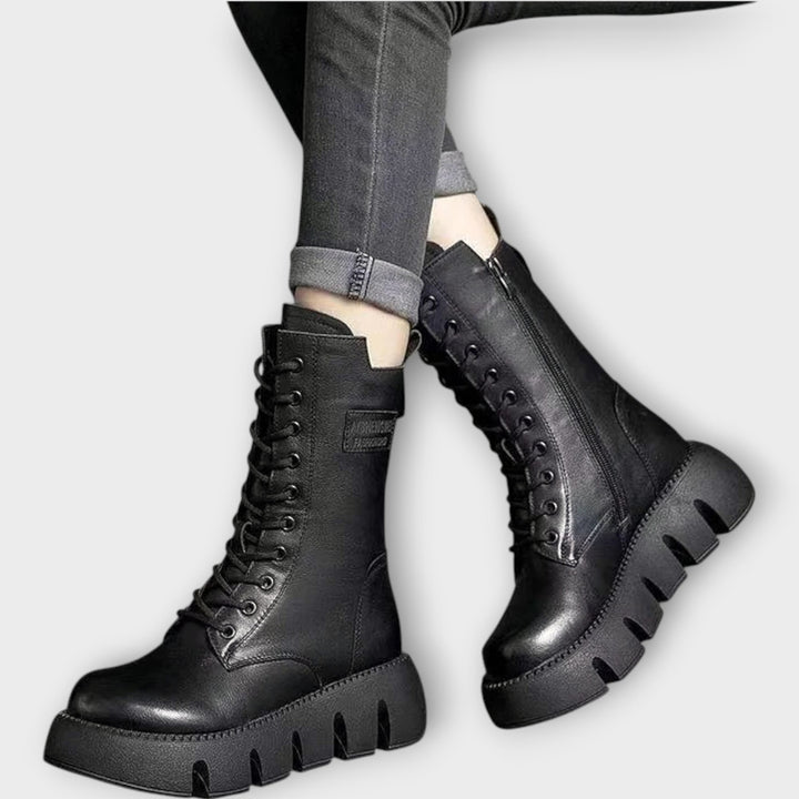 Bottes Combat Chunky avec Bord Bold